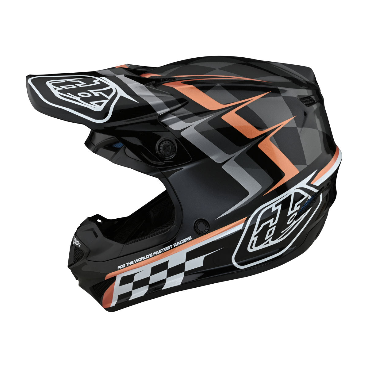 Troy Lee Designs SE4 Polyacrylite Helmet w/ MIPS - Warped CLOSEOUT - Black/Copper