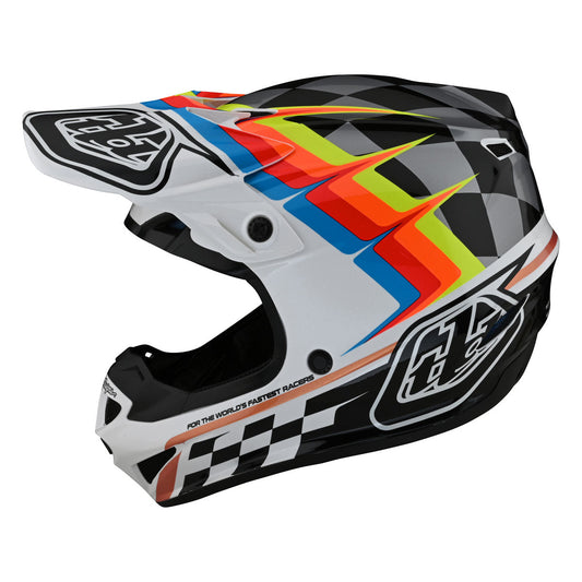 Troy Lee Designs SE4 Polyacrylite Helmet w/ MIPS - Warped - White