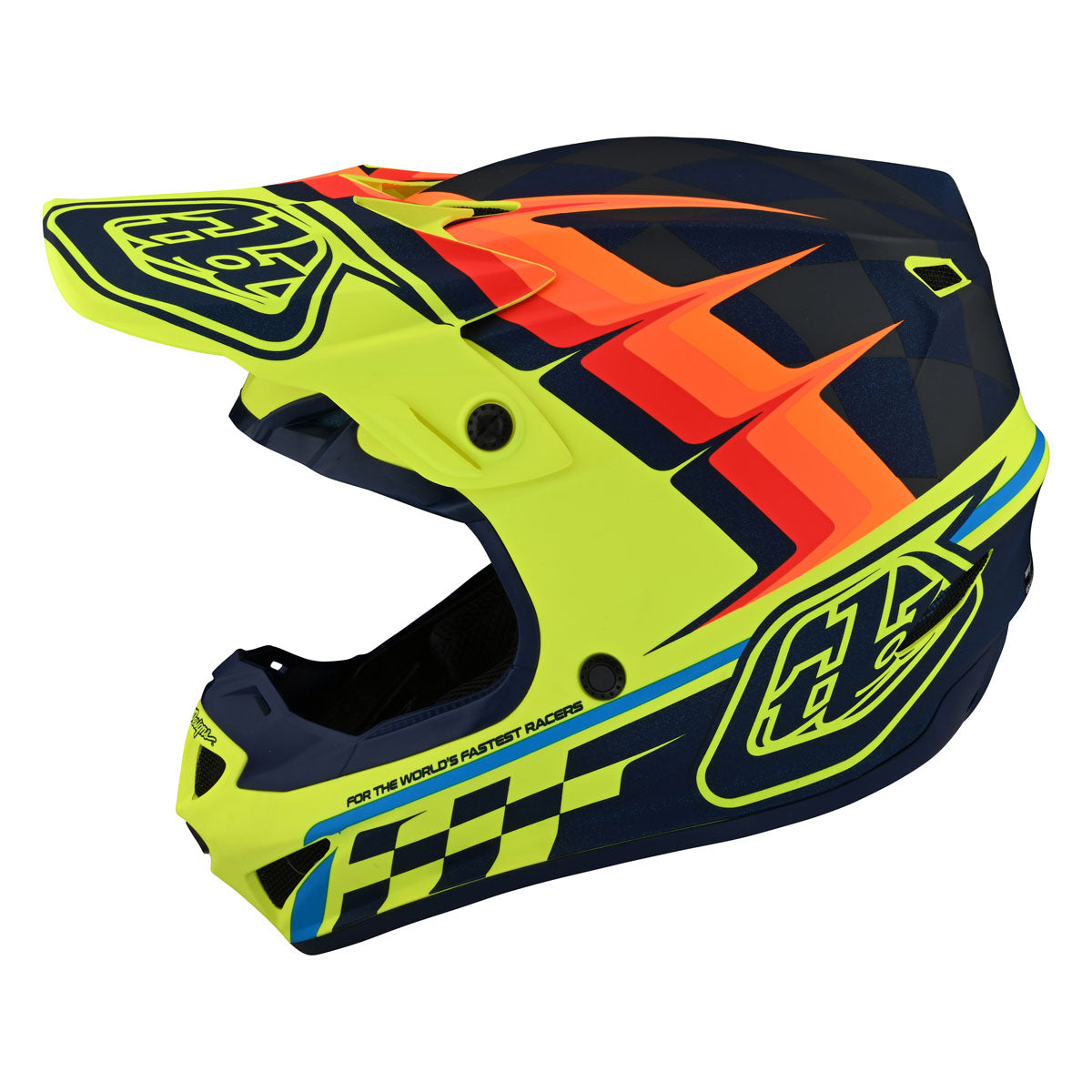 Troy Lee Designs SE4 Polyacrylite Helmet w/ MIPS - Warped CLOSEOUT - Yellow