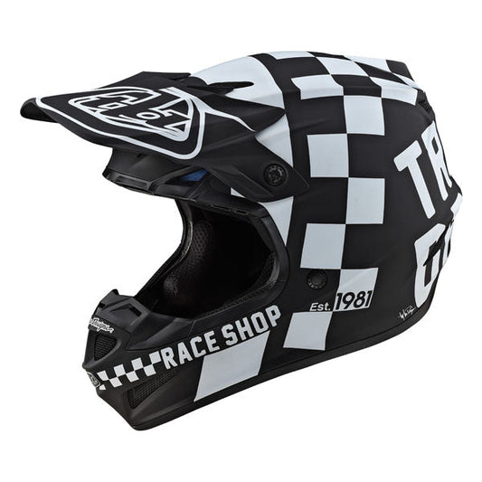 Troy Lee Designs SE4 Polyacrylite Helmet MIPS - Checker (Closeout) - Black/White