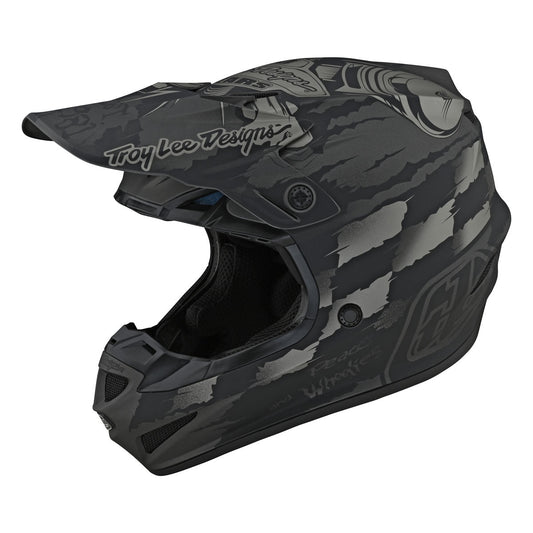 Troy Lee Designs SE4 Polyacrylite Helmet w/ MIPS - Strike - Grey/Silver