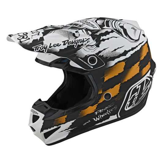 Troy Lee Designs SE4 Polyacrylite Helmet w/ MIPS - Strike - White/Black