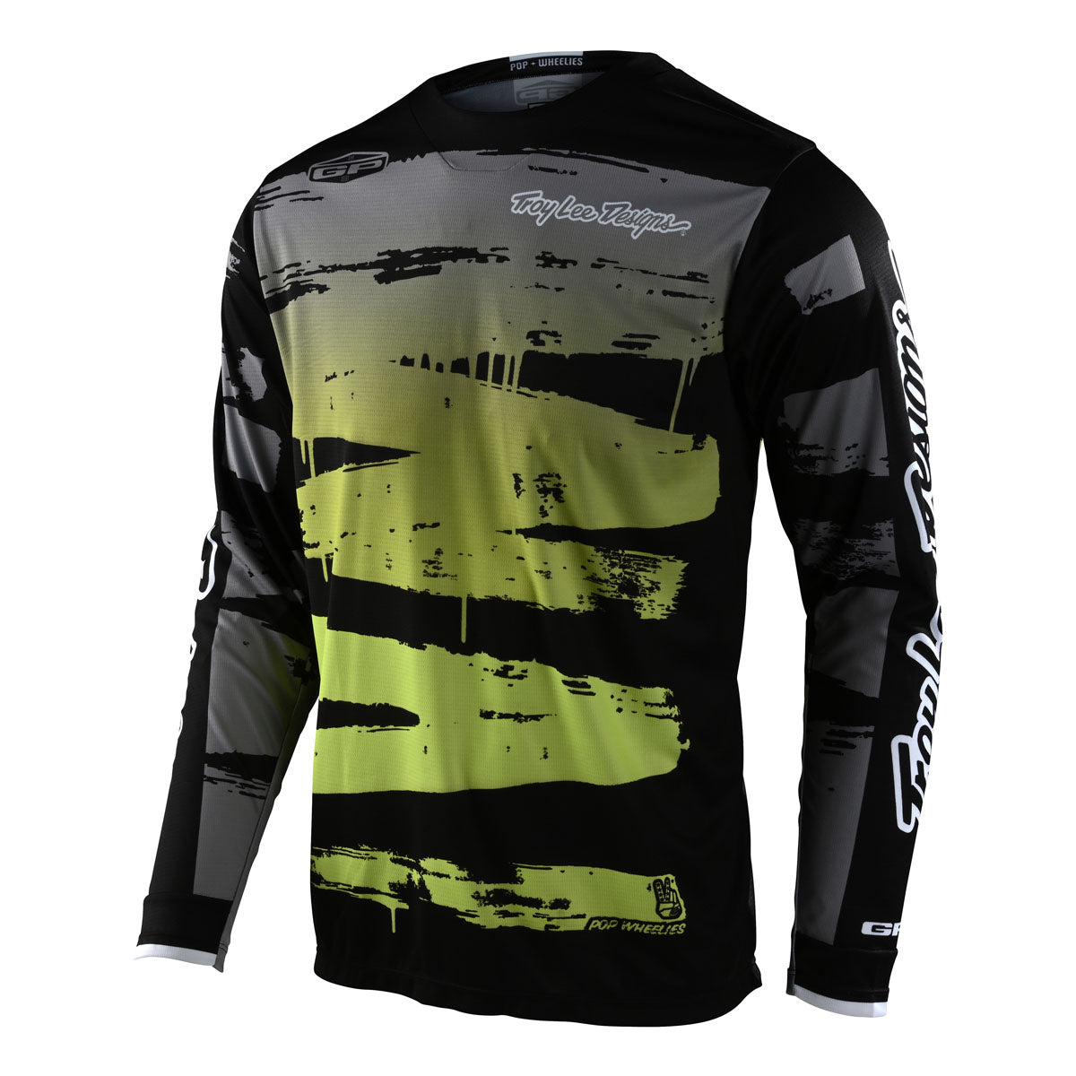 Troy Lee Designs Youth GP Jersey - Brushed (CLOSEOUT) - Black/Glow Green