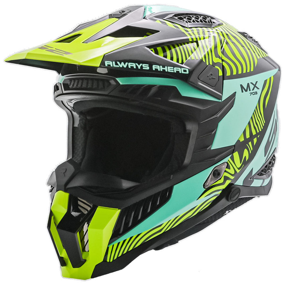 LS2 X Force Fan Helmet - Gloss Black/Blue/Yellow