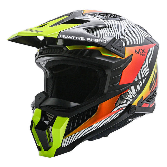 LS2 X Force Fan Helmet - Gloss White/Black/Orange