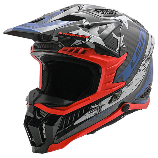 LS2 X Force Carbon USA Carbon Helmet - Gloss Red/White/Blue