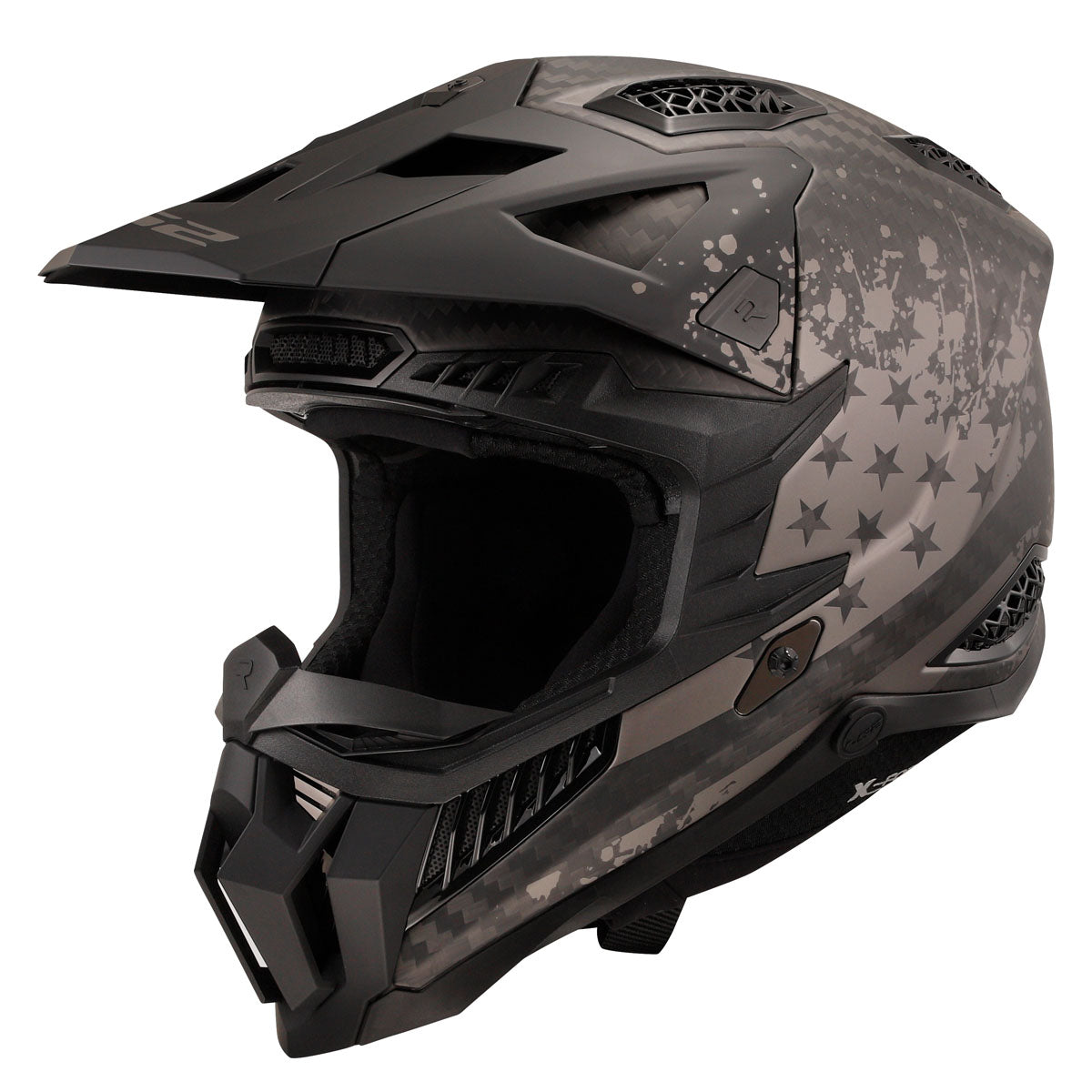 LS2 X Force Carbon Black Flag Helmet - Matte Black/Gray