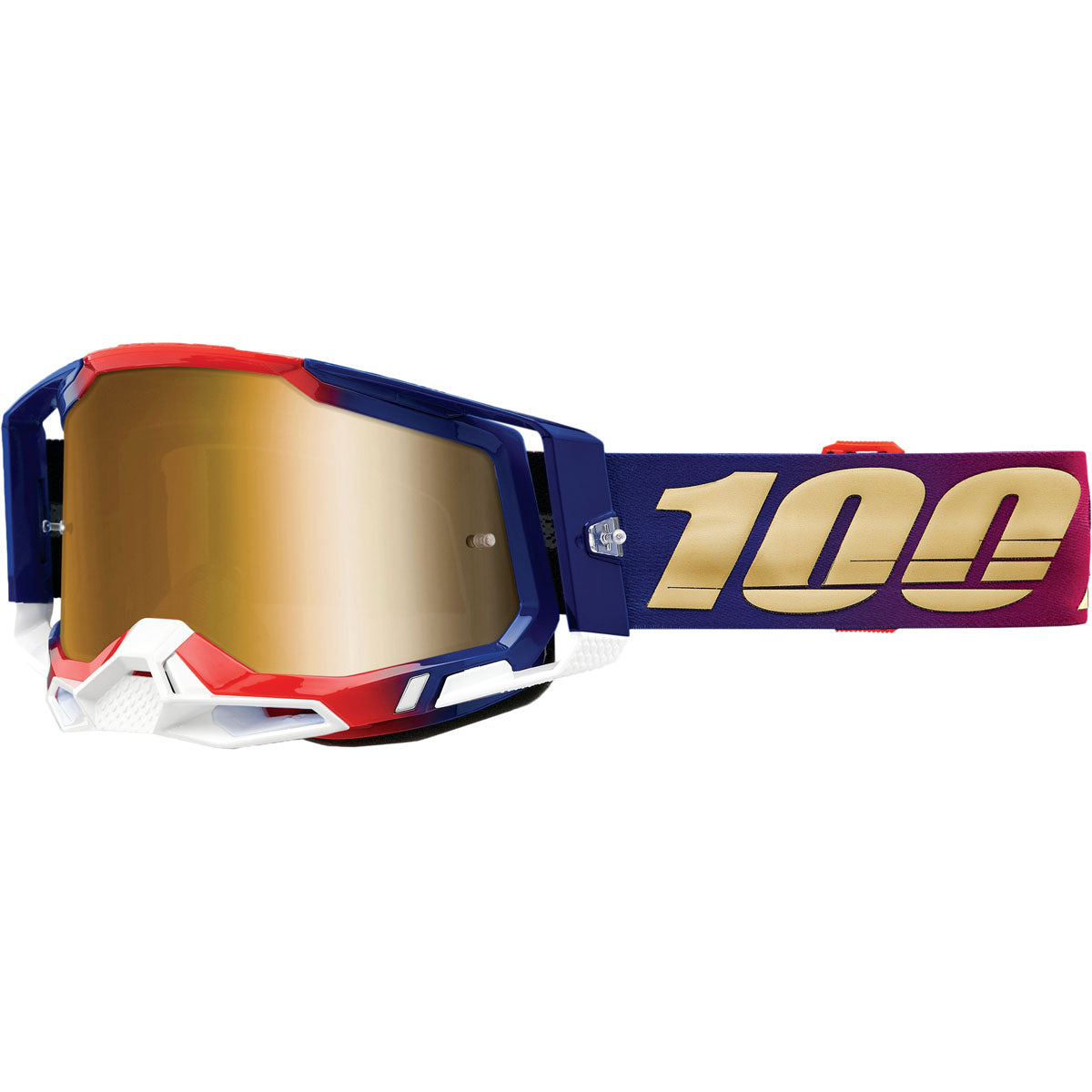 100% Racecraft 2 Goggles United / Mirror True Gold Lens