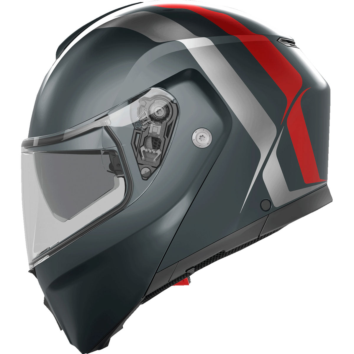 AGV Streetmodular Resia Helmet - Matte Gray/Silver/Red