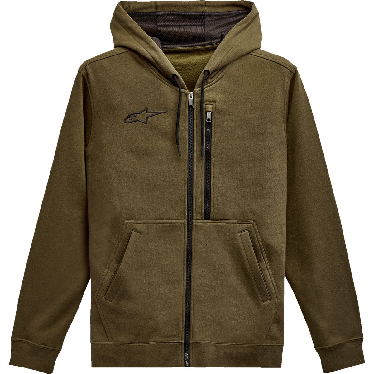 Alpinestars Asymmetrical Zip-up Hoodie - Military