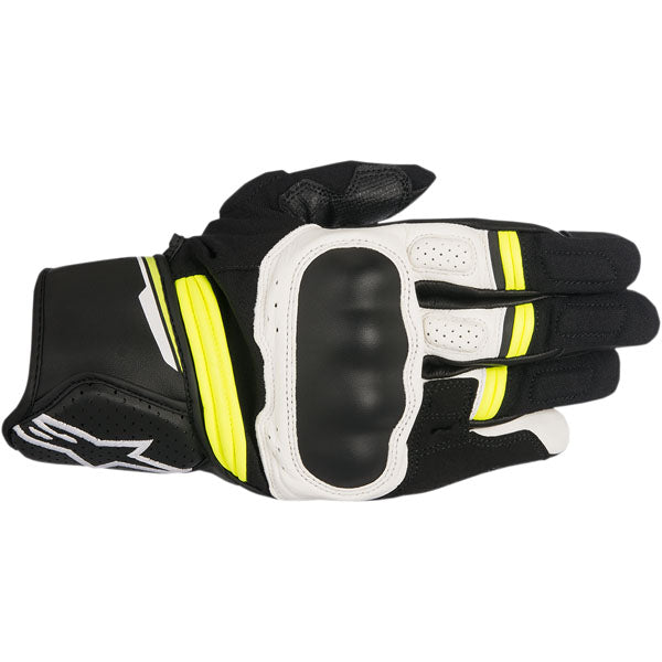 Alpinestars Booster Motorcycle Gloves CLOSEOUT - Black/White/Yellow