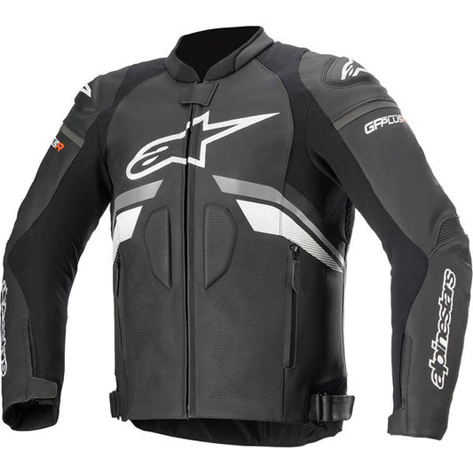 Alpinestars Gp Plus R V3 Airflow Leather Motorcycle Jacket - Black/Gray/White