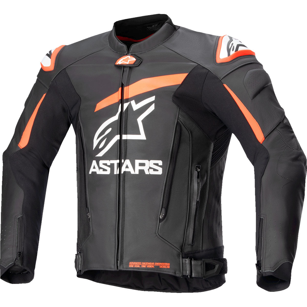 Alpinestars GP Plus R v4 Leather Jacket - Black/Fluo Red/White