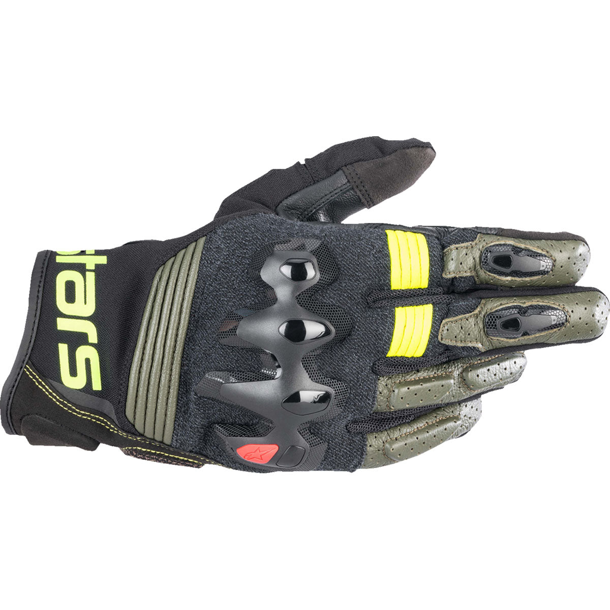 Alpinestars Halo Gloves - Forest Black/Fluo Yellow