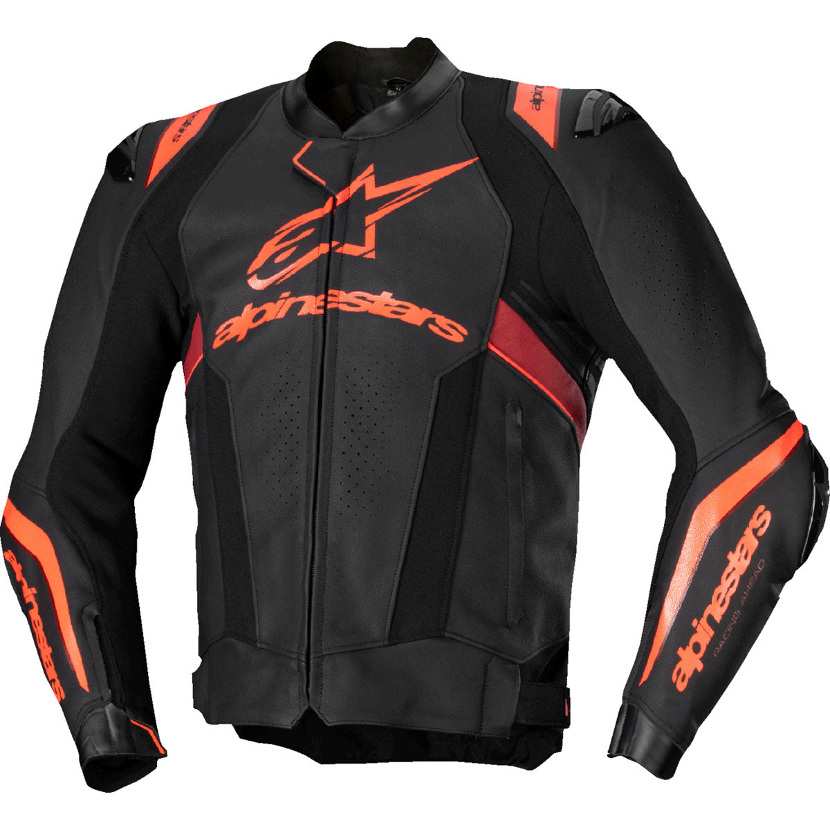 Alpinestars Missile v3 Ignition Leather Jacket - Black/Red Fluo/Dark Red