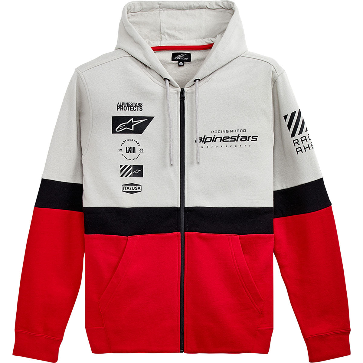 Alpinestars Position Zip Hoodie - Silver/Black/Red