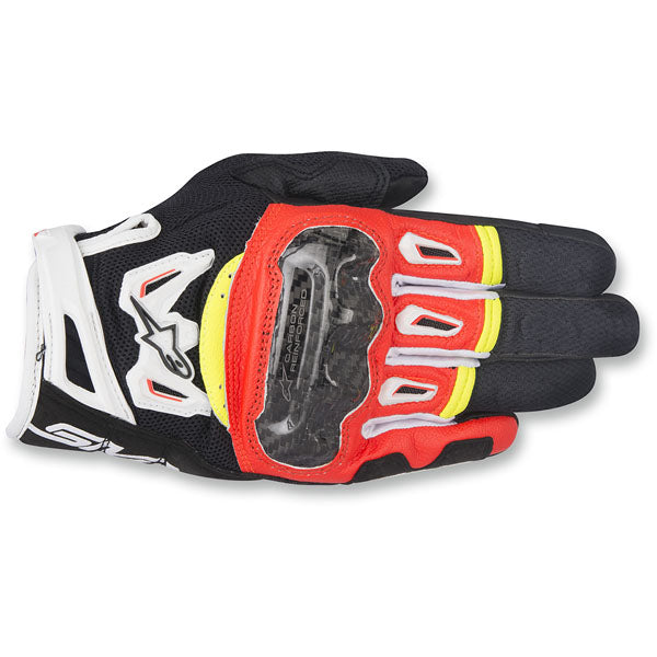 Alpinestars SMX-2 Air Carbon V2 Motorcycle Gloves - Black/Red/White/Yellow