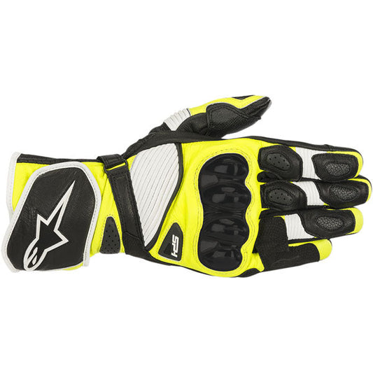 Alpinestars SP-1 V2 Motorcycle Gloves - Black/White/Yellow