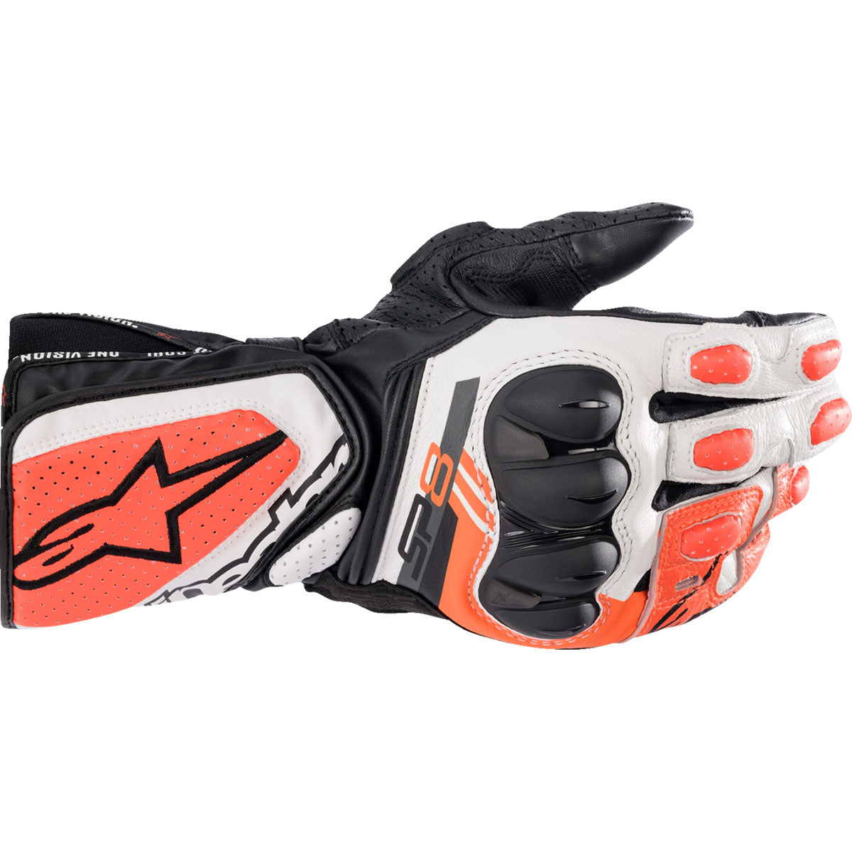 Alpinestars SP-8 V3 Gloves - Black/White/Fluo Red