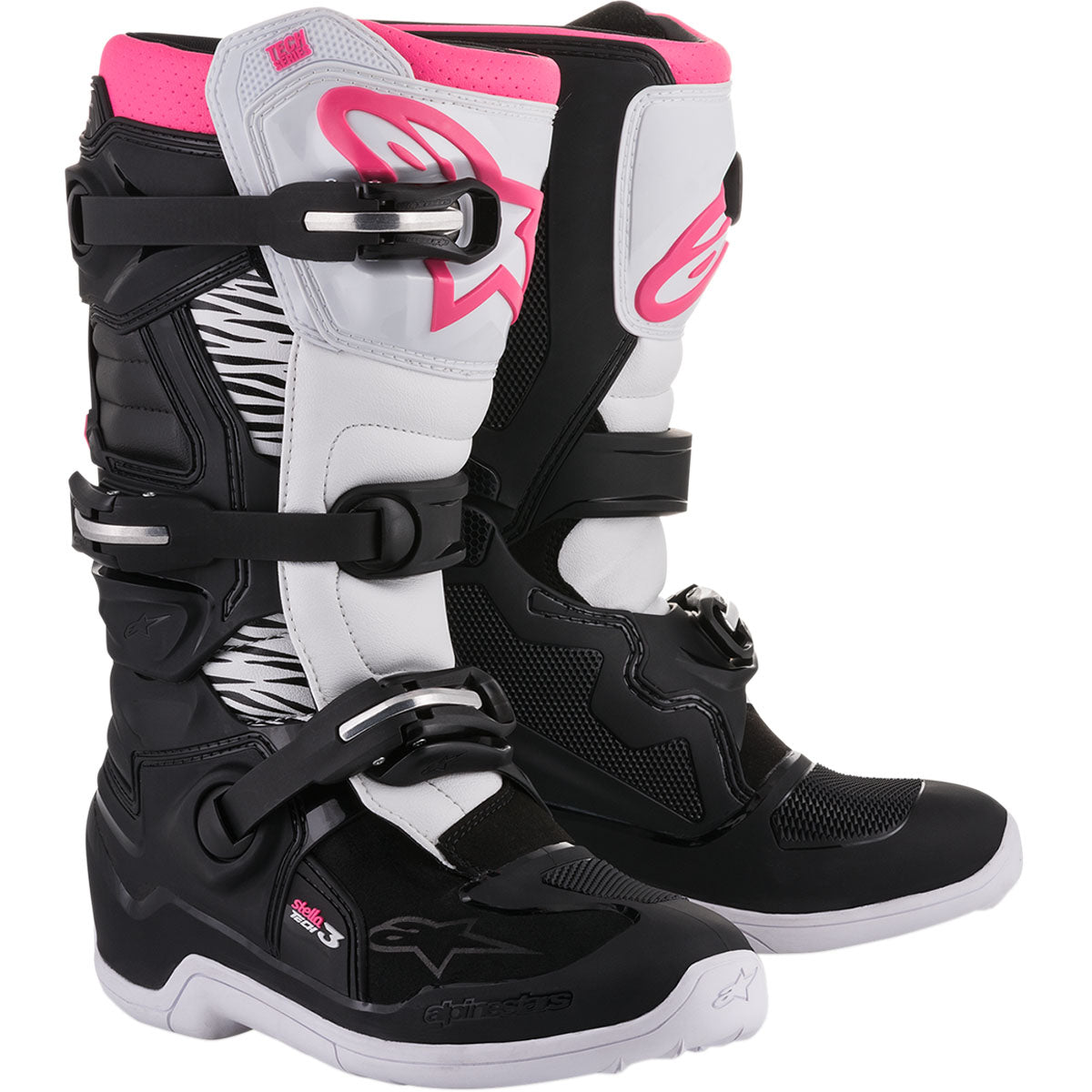 Alpinestars Womens Stella Tech 3 Boots - Black/White/Pink