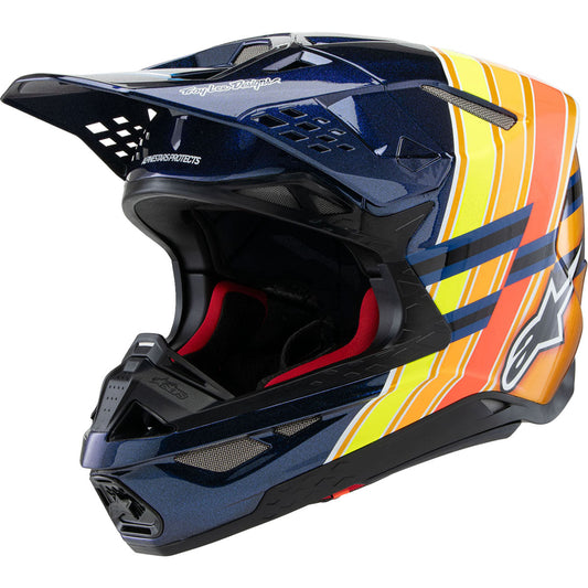 Alpinestars Supertech M10 MIPS Helmet - TLD Edition 25 - Gloss Dark Blue/Orange/Yellow/Fluo Red