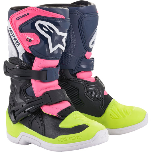 Alpinestars Tech 3S Kids Boots - Black/Blue/Pink