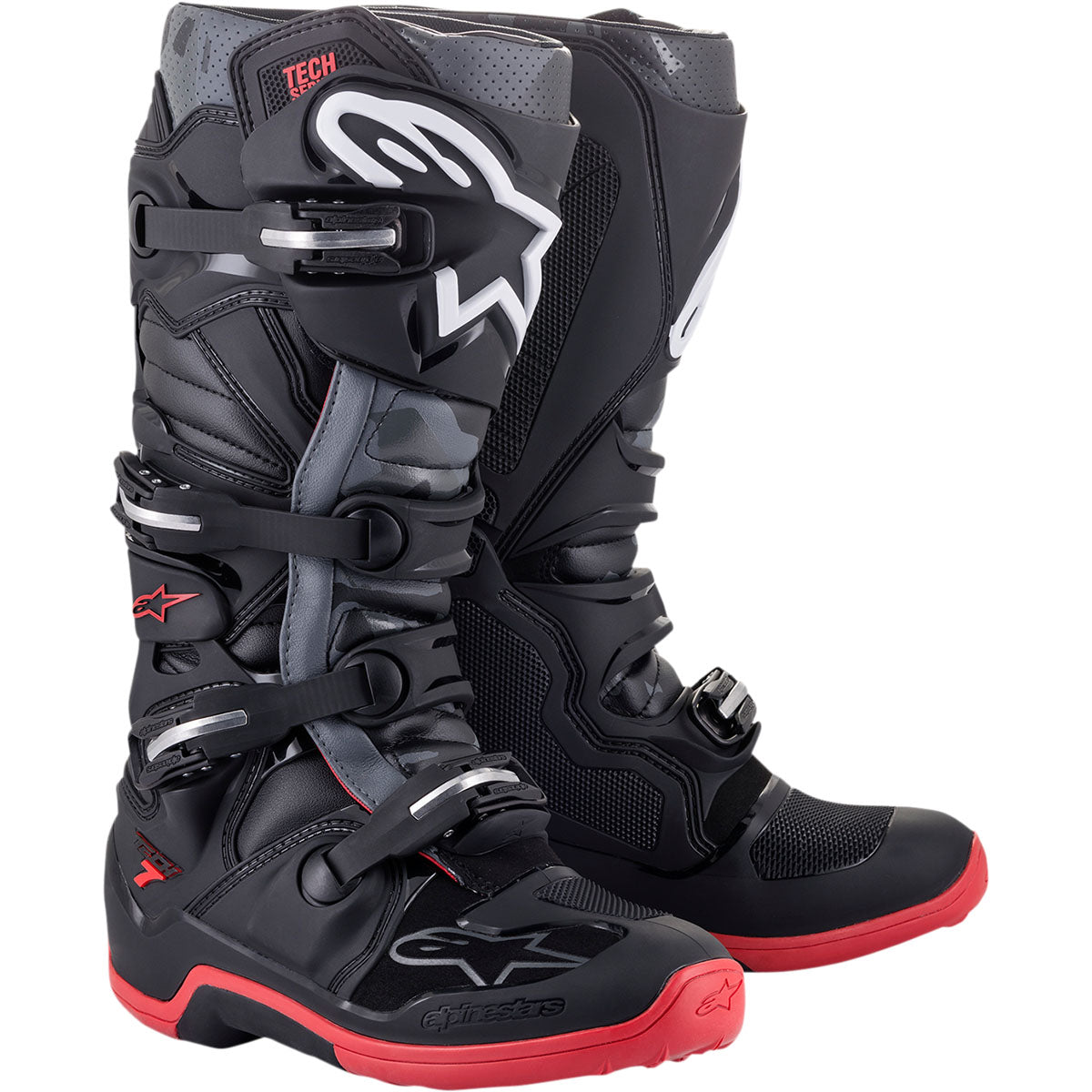 Alpinestars Tech 7 Boots (CLOSEOUT) - Black/Grey/Red