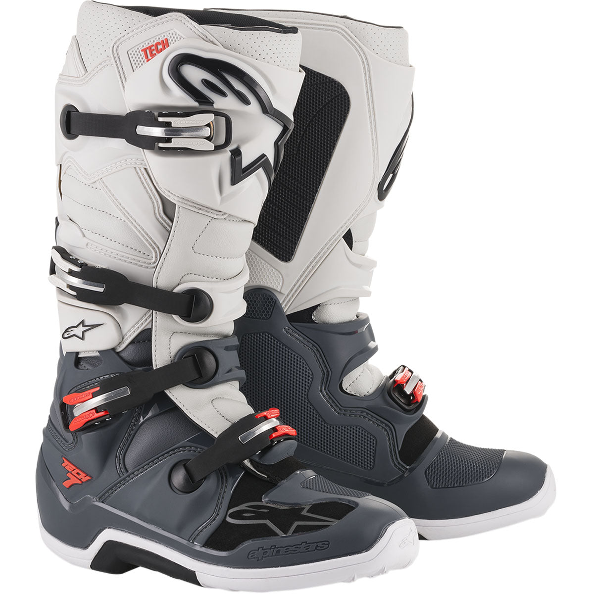 Alpinestars Tech 7 Boots - Dark Grey/Light Grey/Red