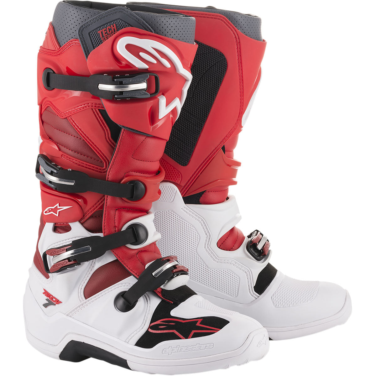 Alpinestars Tech 7 Boots - White/Red/Burgundy