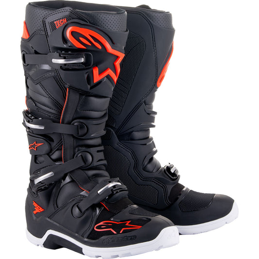 Alpinestars Tech 7 Enduro Boots - Black/Red Fluorescent