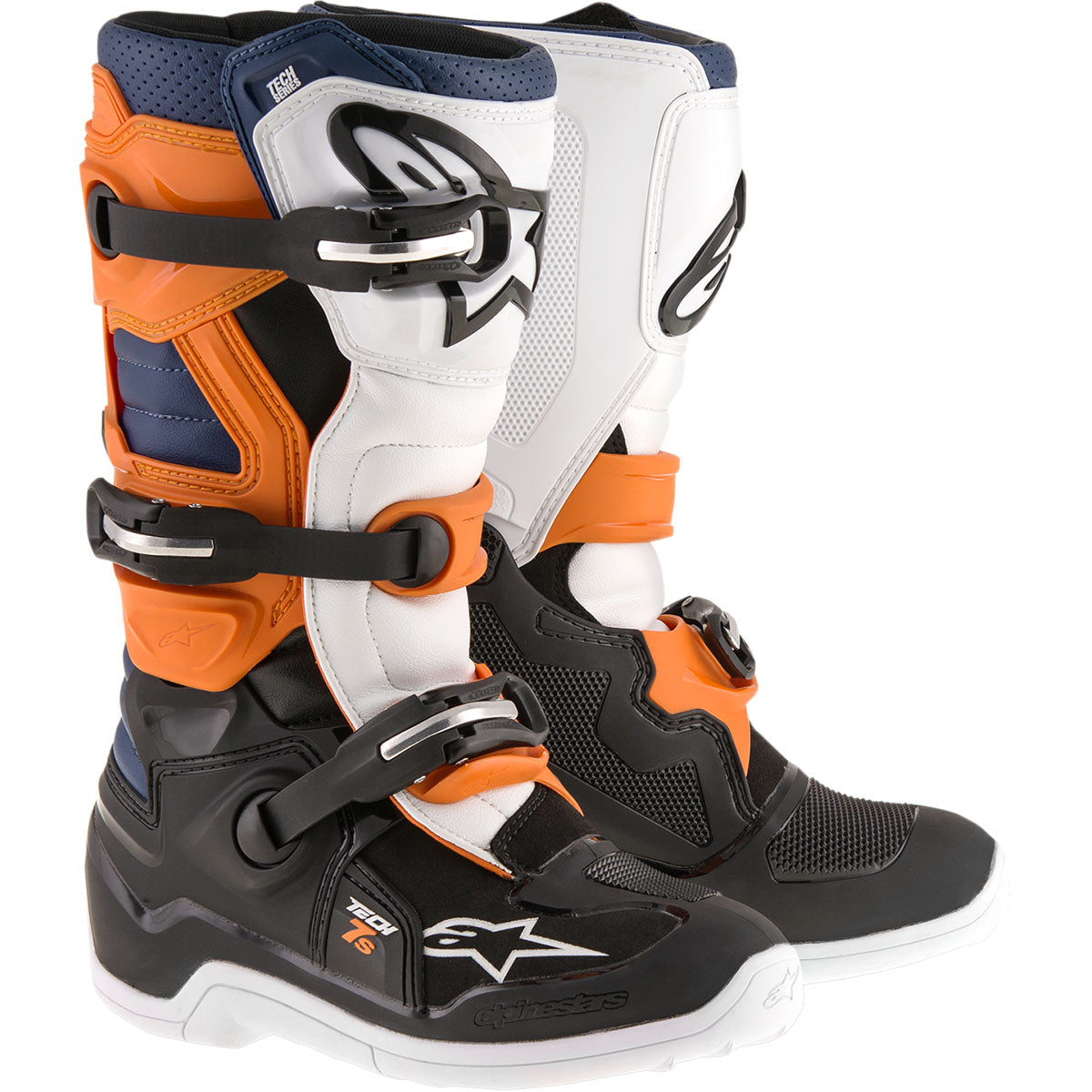 Alpinestars Tech 7S Youth Boots - Black/Orange/Blue