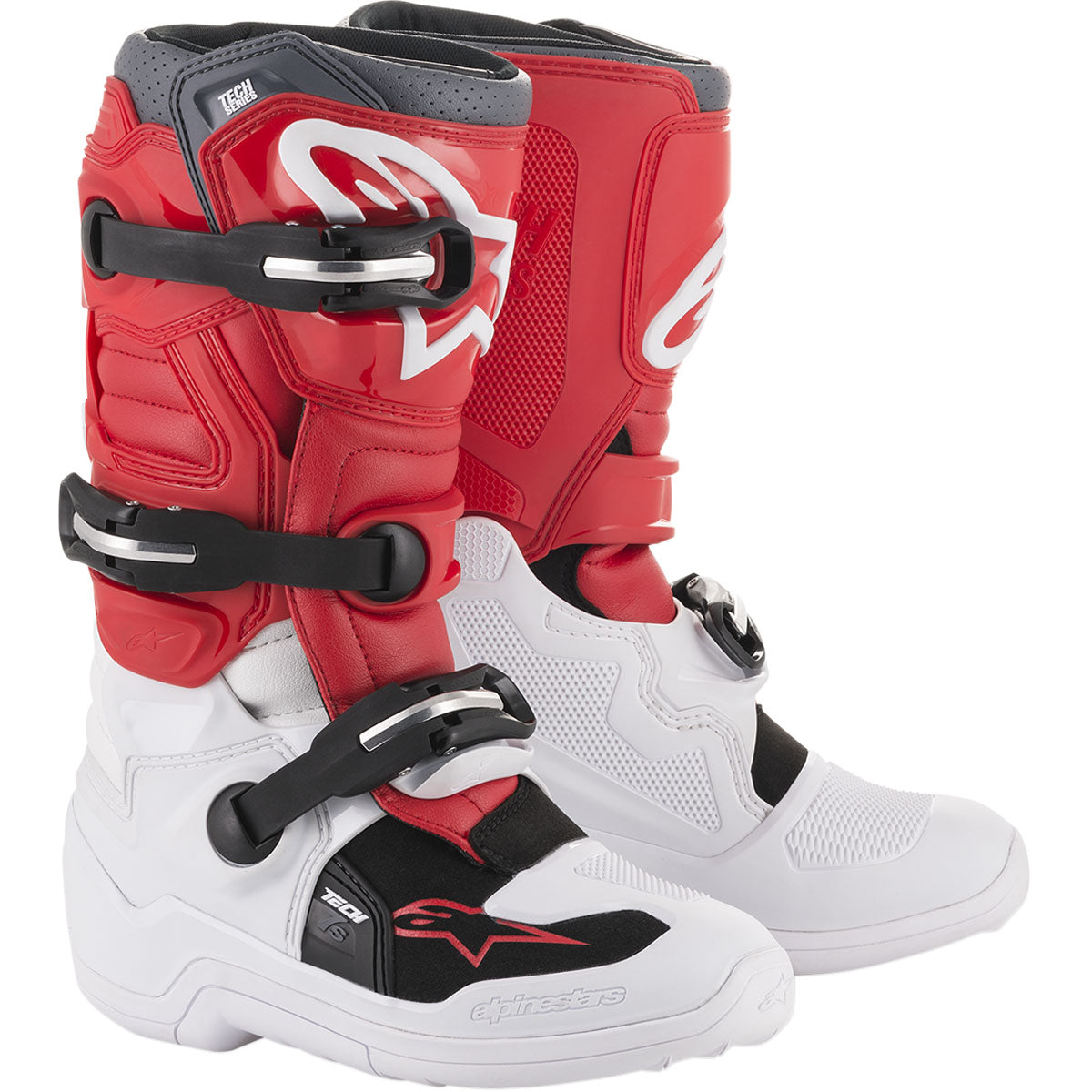 Alpinestars Tech 7S Youth Boots - White/Red/Grey