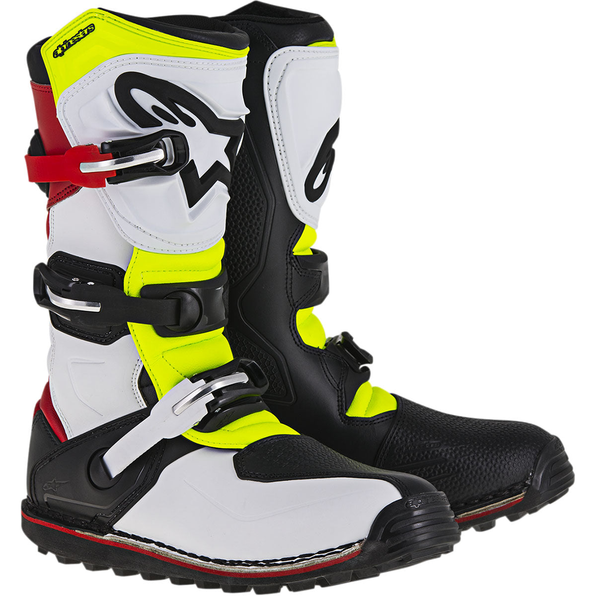 Alpinestars Tech T Boots - White/Red/Yellow/Black