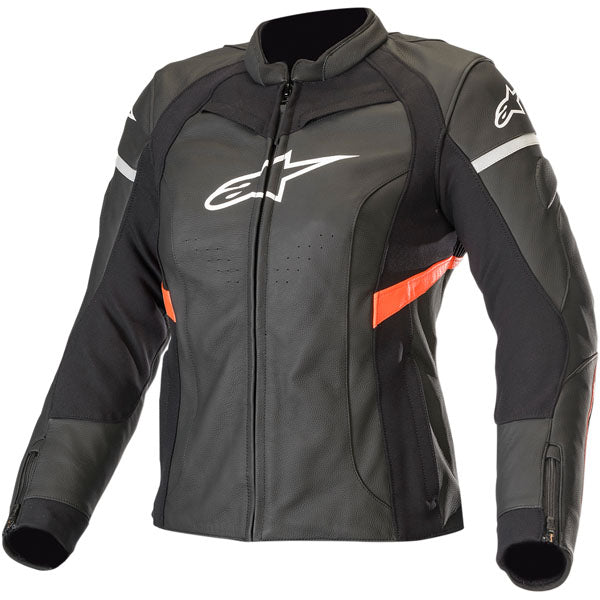 Alpinestars Womens Kira Leather Motorcycle Jacket - Black/Red