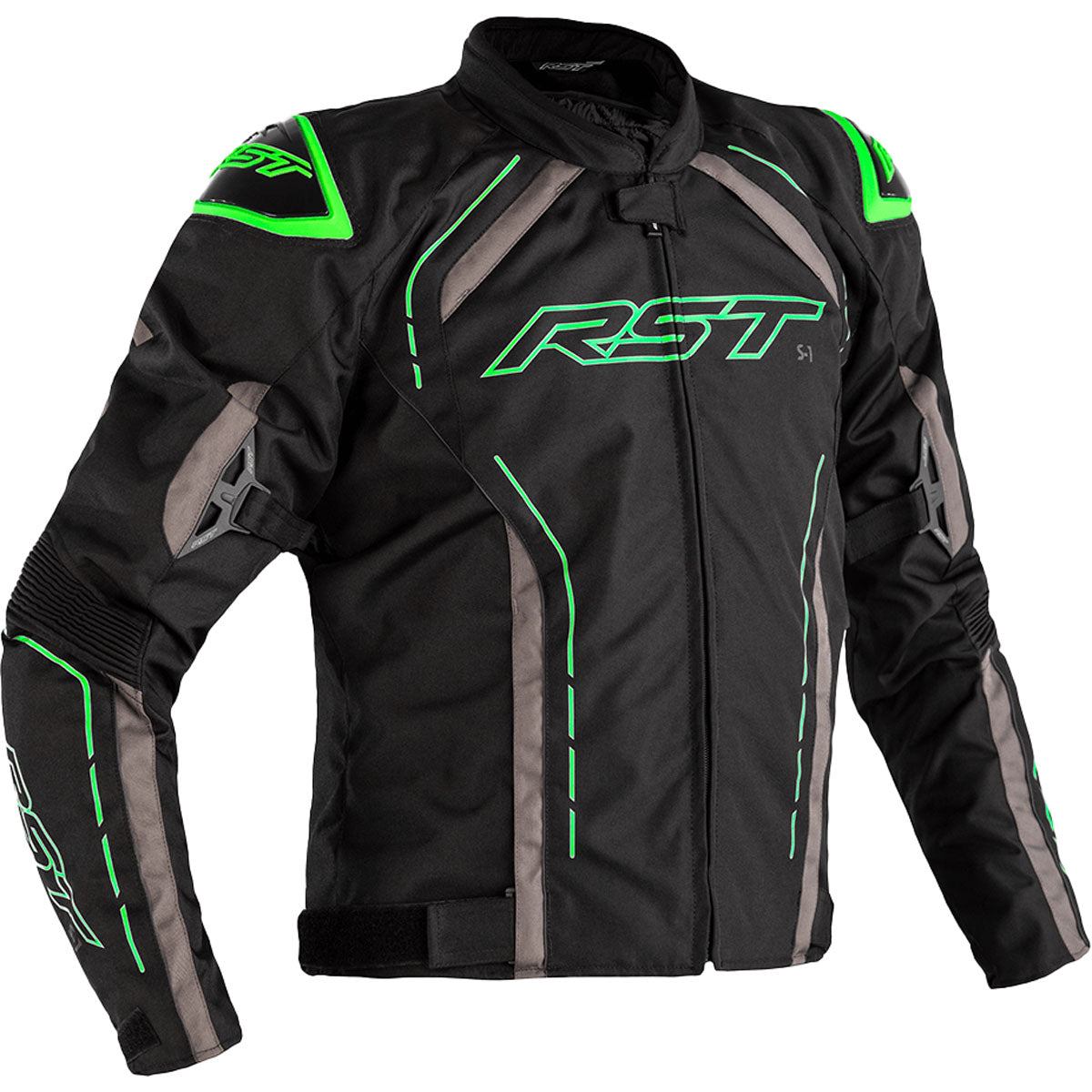 RST S1 CE Textile Jacket Black/Grey/Neon Green