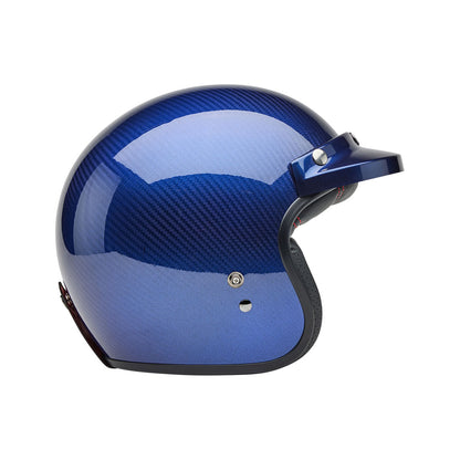 Bell Custom 500 Carbon Steve McQueen LeMans Helmet - Metallic Blue