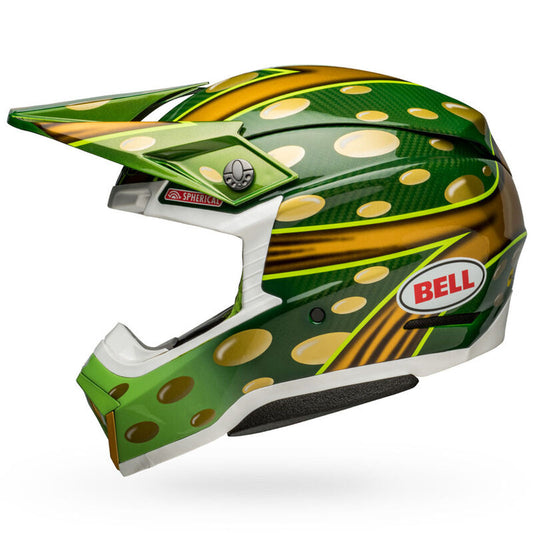 Bell Moto-10 Spherical McGrath Replica 22 Helmet - Gold/Green