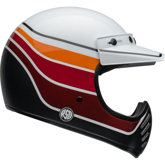 Bell Moto-3 RSD Saddleback Helmet CLOSEOUT - Satin/Gloss White/Black