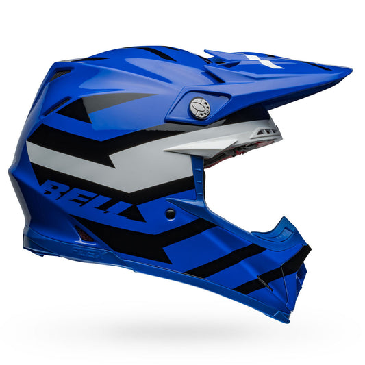Bell Moto-9S Flex Banshee Helmets - Blue/White