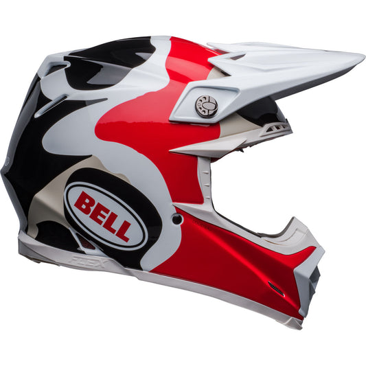 Bell Moto-9S Flex Hello Cousteau Reef Helmet - Matte White/Red