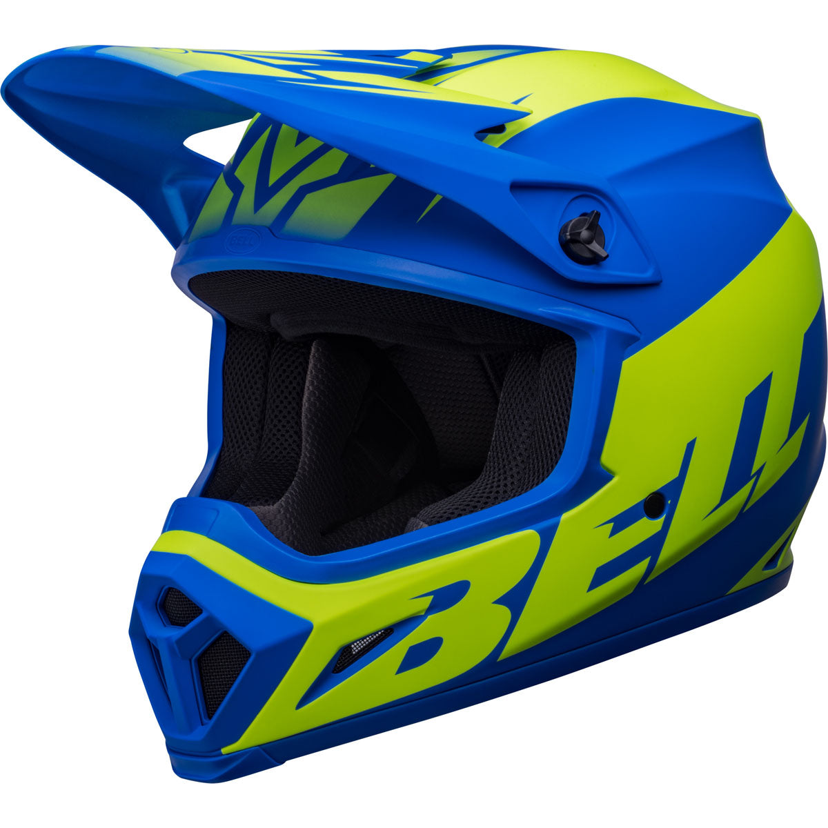 Bell MX-9 MIPS Disrupt Helmet CLOSEOUT - Matte Classic Blue/Hiviz Yellow