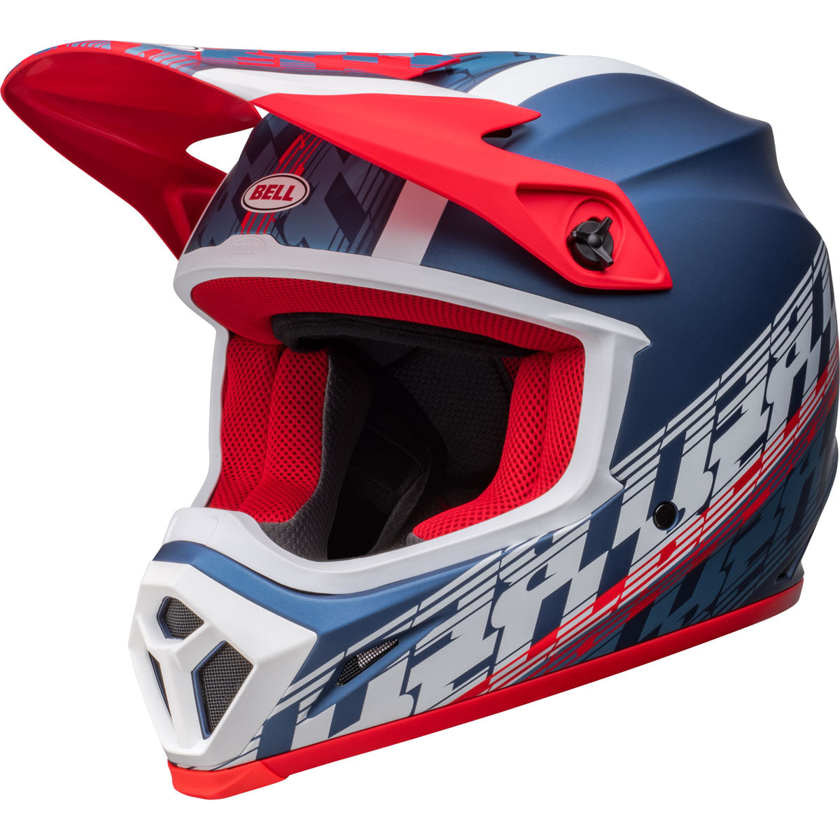 Bell MX-9 MIPS Offset Helmet CLOSEOUT - Matte Metallic Blue/White