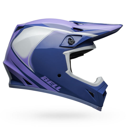 Bell MX-9 MIPS Dart Helmets CLOSEOUT - Gloss Purple/White