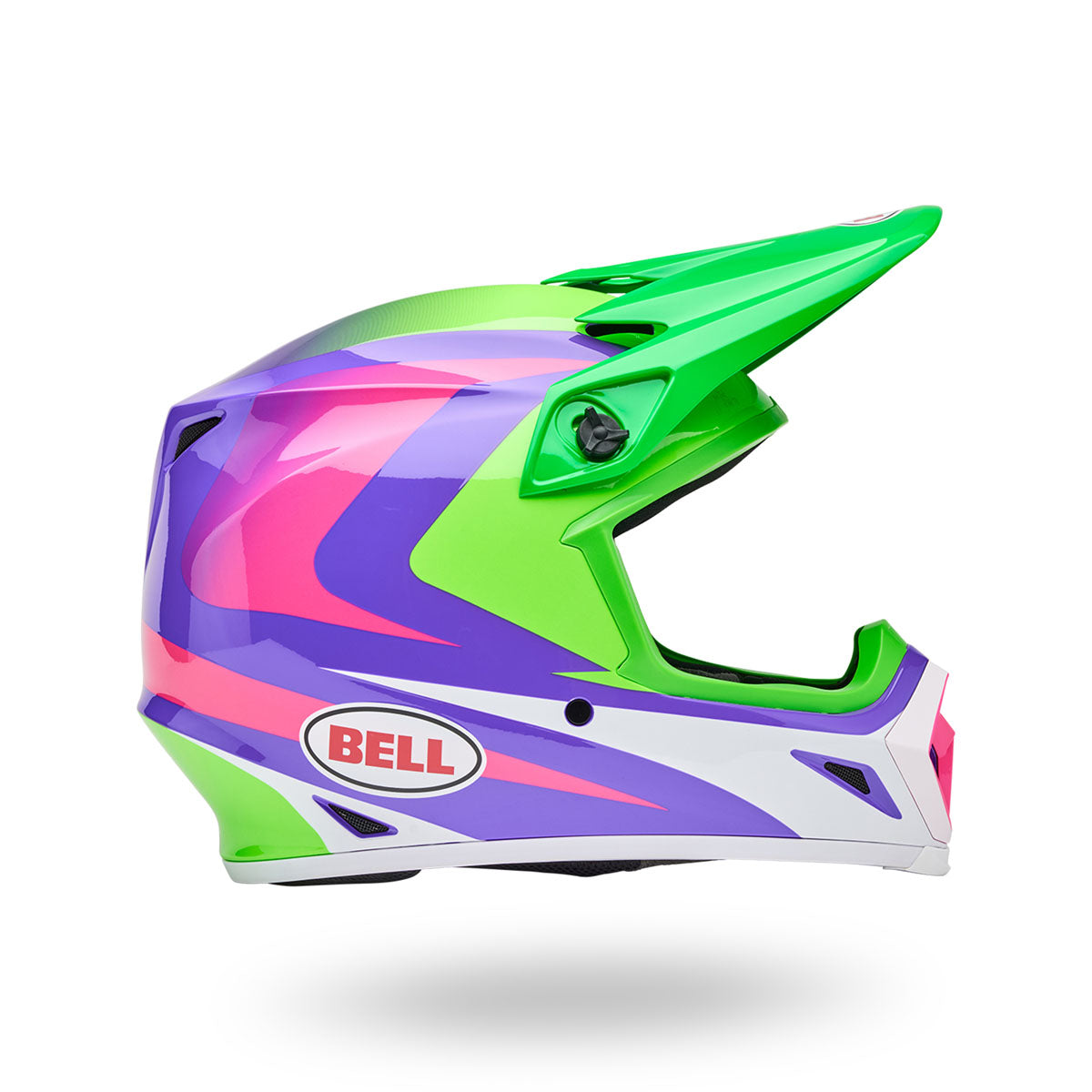 Bell MX-9 MIPS Jackal Helmets - Hi-Viz Green/Purple