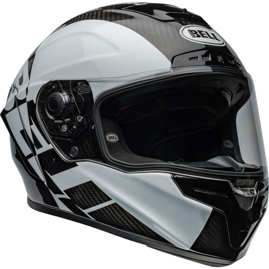 Bell Race Star DLX Flex Offset Helmet - Gloss Black/White