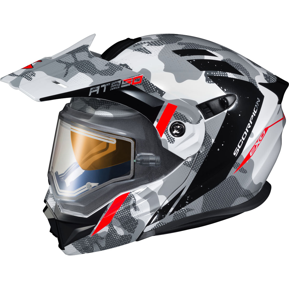 Scorpion EXO-AT950 Outrigger Snow Helmet w/ Electric Shield (CLOSEOUT) - White/Grey