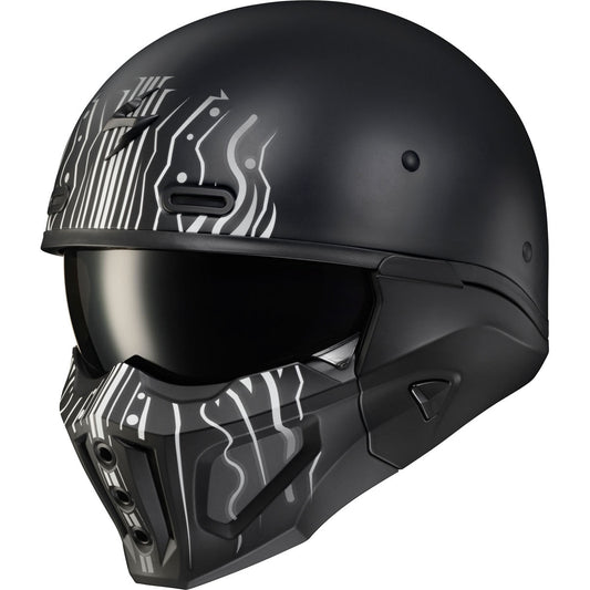 Scorpion EXO Covert X Tribe Helmet - Matte Black/White
