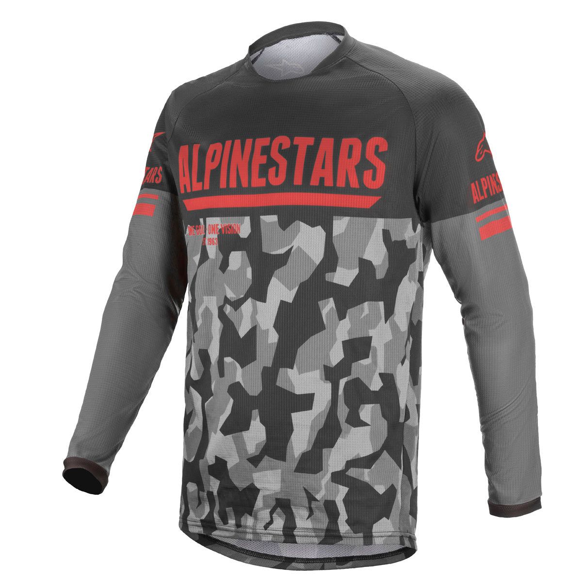 Alpinestars Venture R Jersey - Grey Camo/ Red Fluorescent