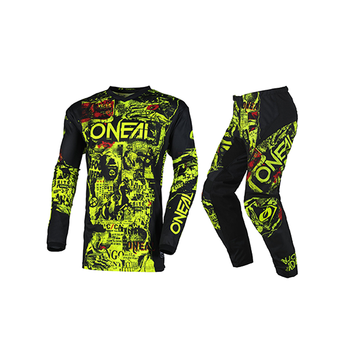 O'Neal Element Attack V.25 Gear Set / Jersey Pant Combo - Black/Neon