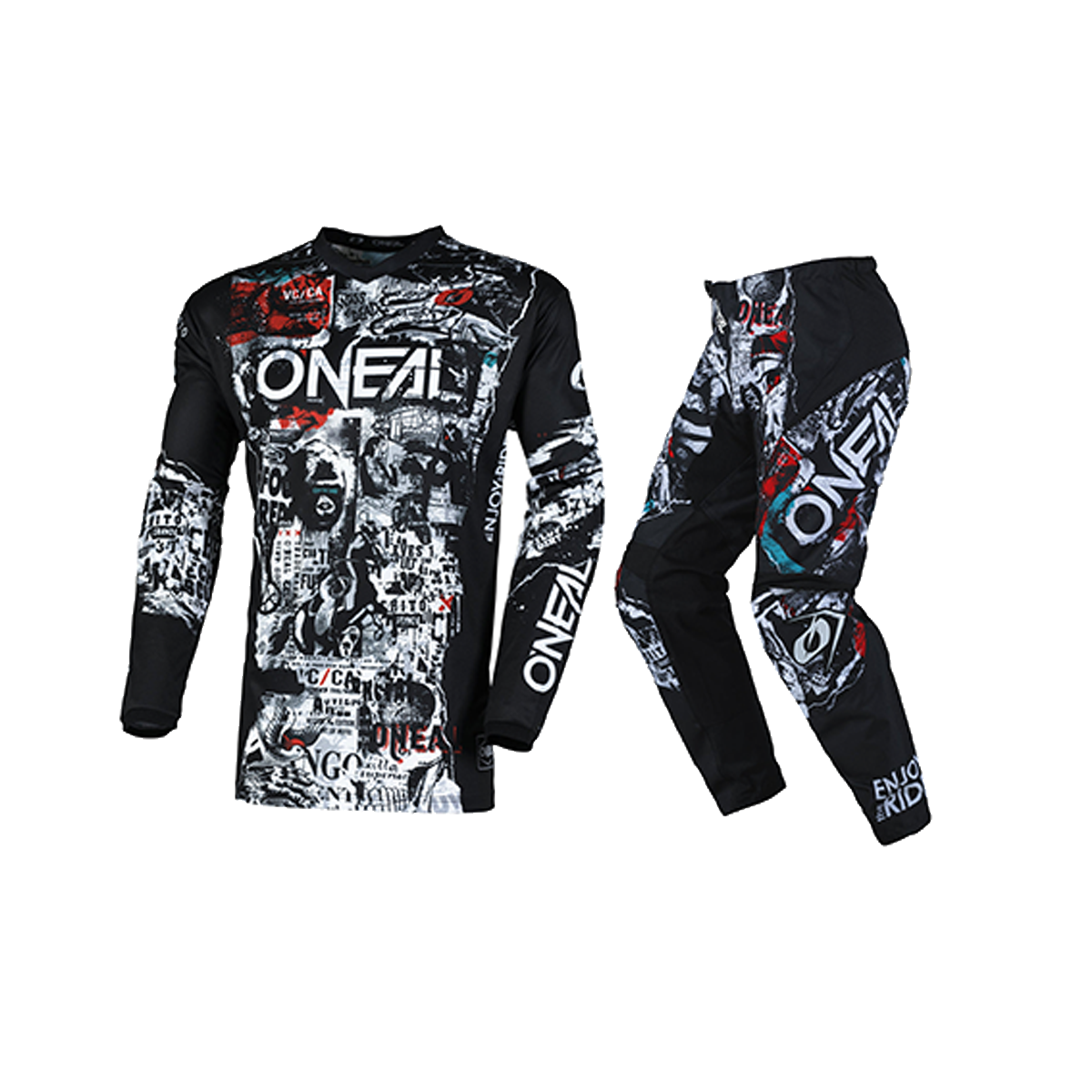 O'Neal Element Attack V.25 Gear Set / Jersey Pant Combo - Black/White